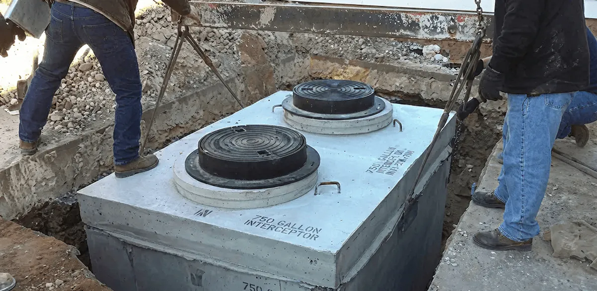 Grease trap installation for a commercial property drainage system in Oakland, CA