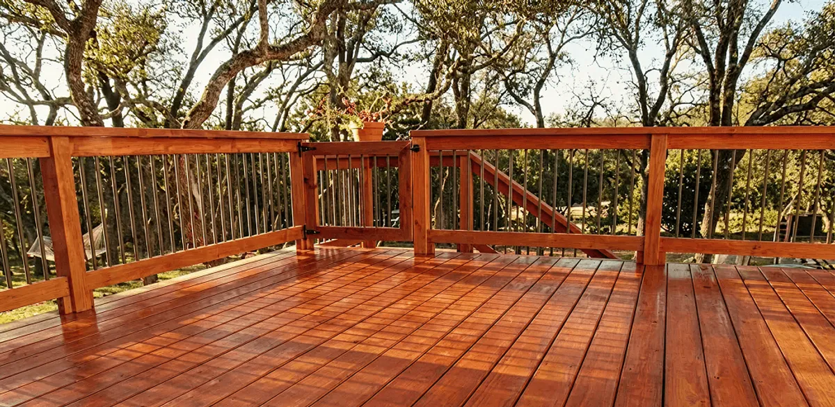 Deck sealing results with a freshly sealed wood deck in Oakland, CA